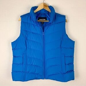 Lands End Blue Down Packable Puffer Vest